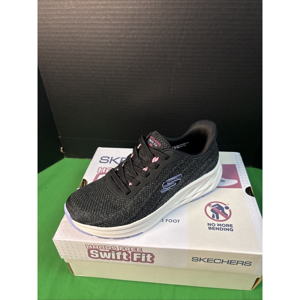 Skechers Womens Glide-Lite Swift Fit Sneaker Black Size 10 Athletic Shoes - Picture 7 of 8